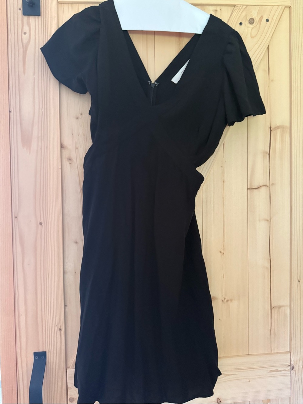 Ann Taylor Loft Black Women's V-Neck Short Sleeve Dress